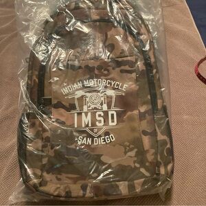 Indian Motorcycle of San Diego brown Camouflage laptop Backpack